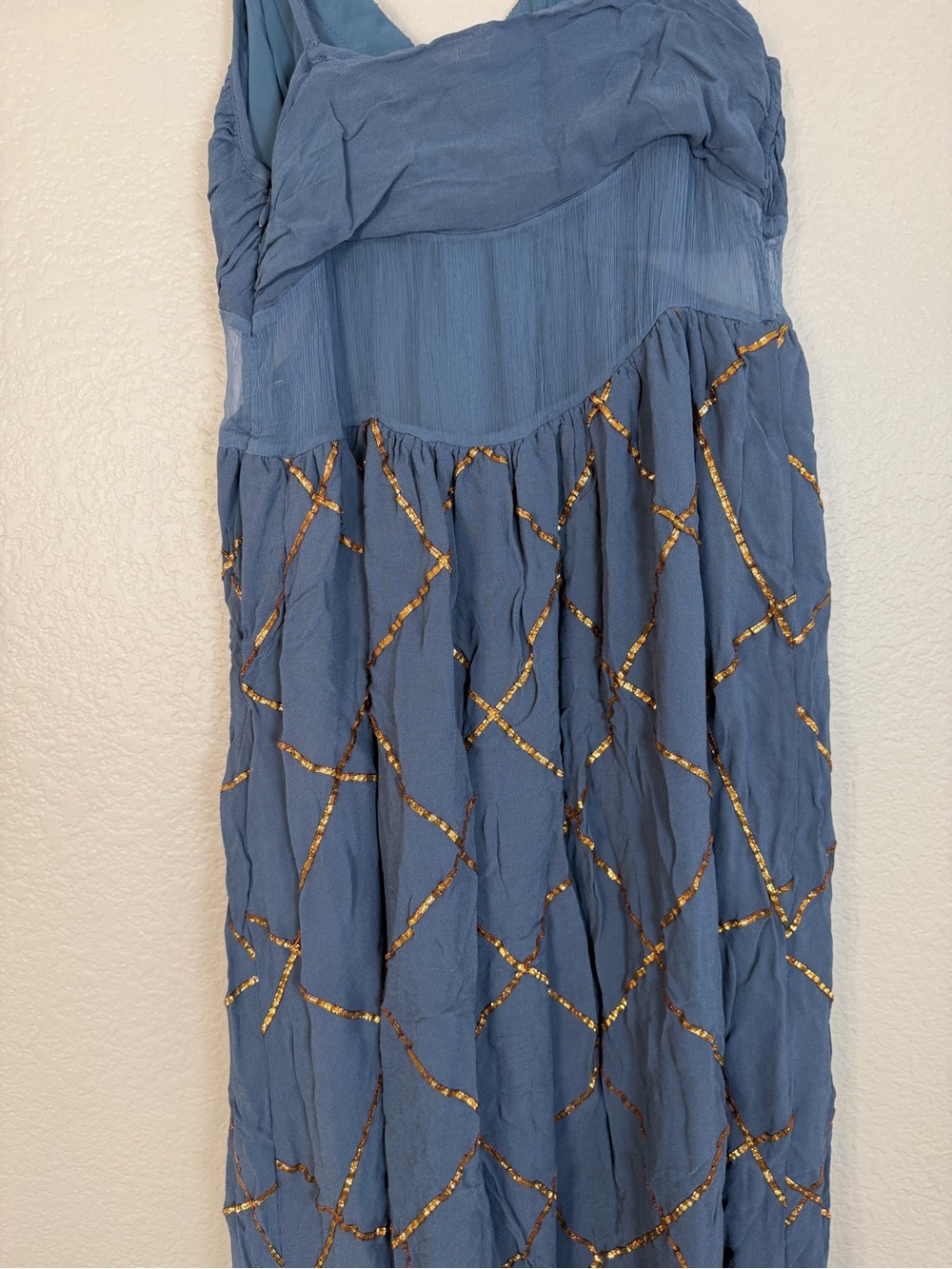 Free People Smoke & Mirrors Chiffon Embellished Maxi Dress size 10 RARE - Picture 11 of 13